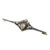 Heritage Refined: Crowned Heart Brooch with Large Antique Rose-Cut Diamond